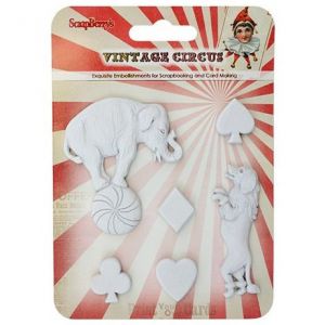 Ozdoby polimerowe Scrap Berry's Vintage Circus, 6szt